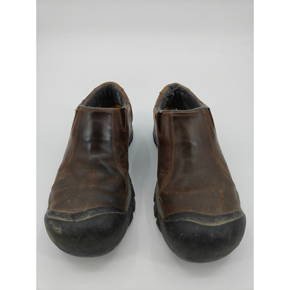 Keen Mens Brown Leather Waterproof Slip On Work Shoes Shellback Size 10